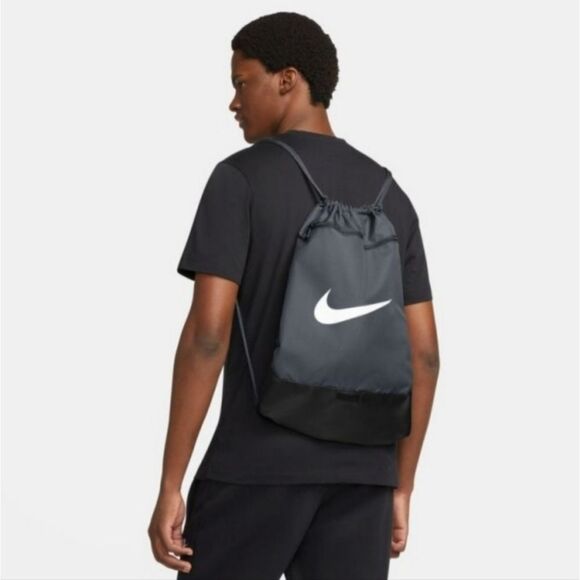 Nike Men's Brasilia 9.5 Drawstring Training Gym Backpack Gym Bag Grey DM3978-068 - Picture 1 of 11